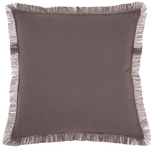 Load image into Gallery viewer, Mina Victory Life Styles Fringed Edges Solid Charcoal Throw Pillow SS200 18&quot;X18&quot;
