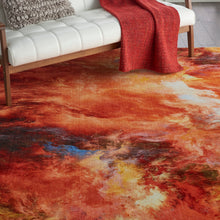 Load image into Gallery viewer, Nourison Le Reve LER05 Orange 9&#39;x12&#39; Oversized Fiery Clouds Rug LER05 Red Flame
