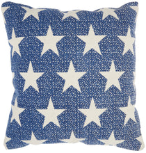 Load image into Gallery viewer, Mina Victory Life Styles Printed Stars Navy Throw Pillow DL507 20&quot; x 20&quot;
