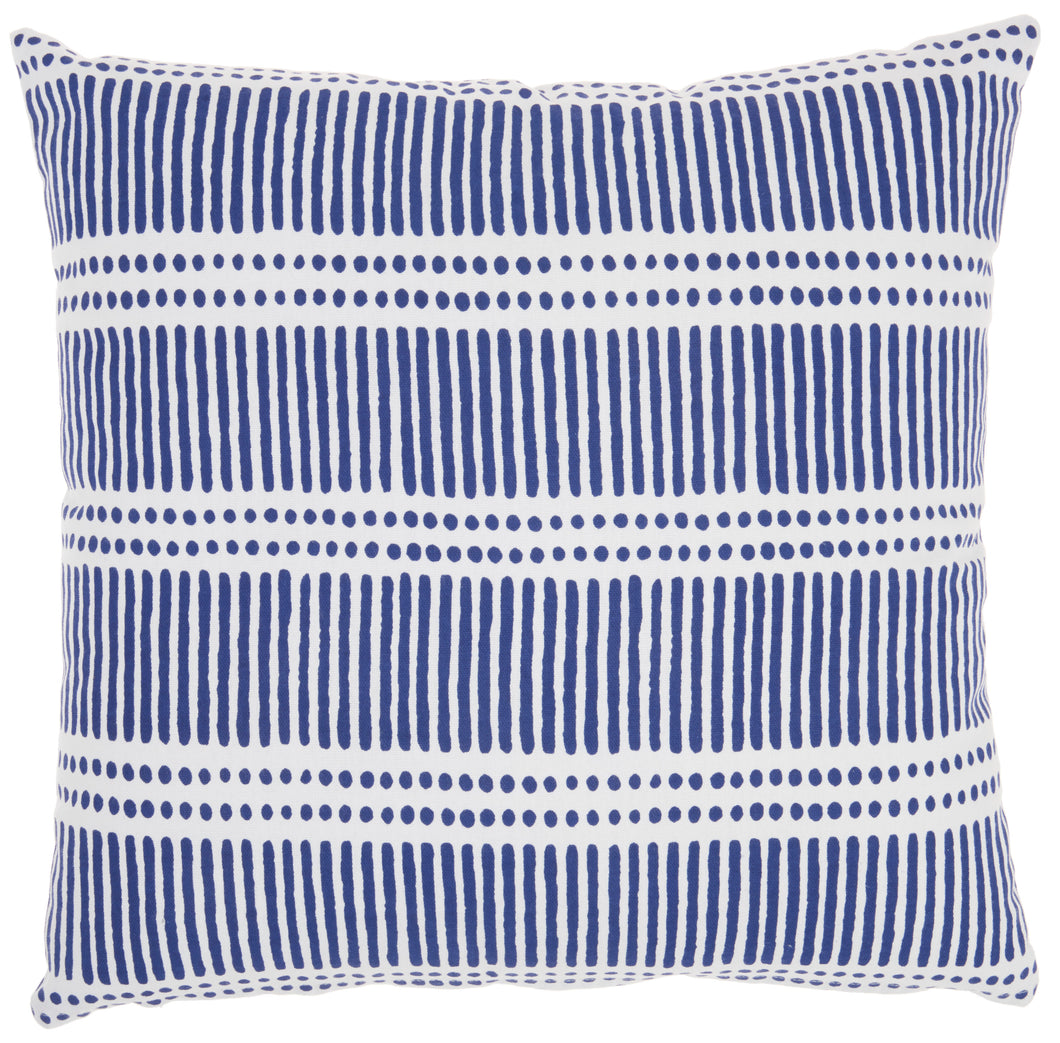 Mina Victory Life Styles Wavy Lines and Dots Navy Throw Pillow SS912 18