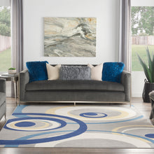 Load image into Gallery viewer, Nourison Grafix GRF21 Grey and Blue 8&#39;x10&#39; Large Rug GRF21 Grey
