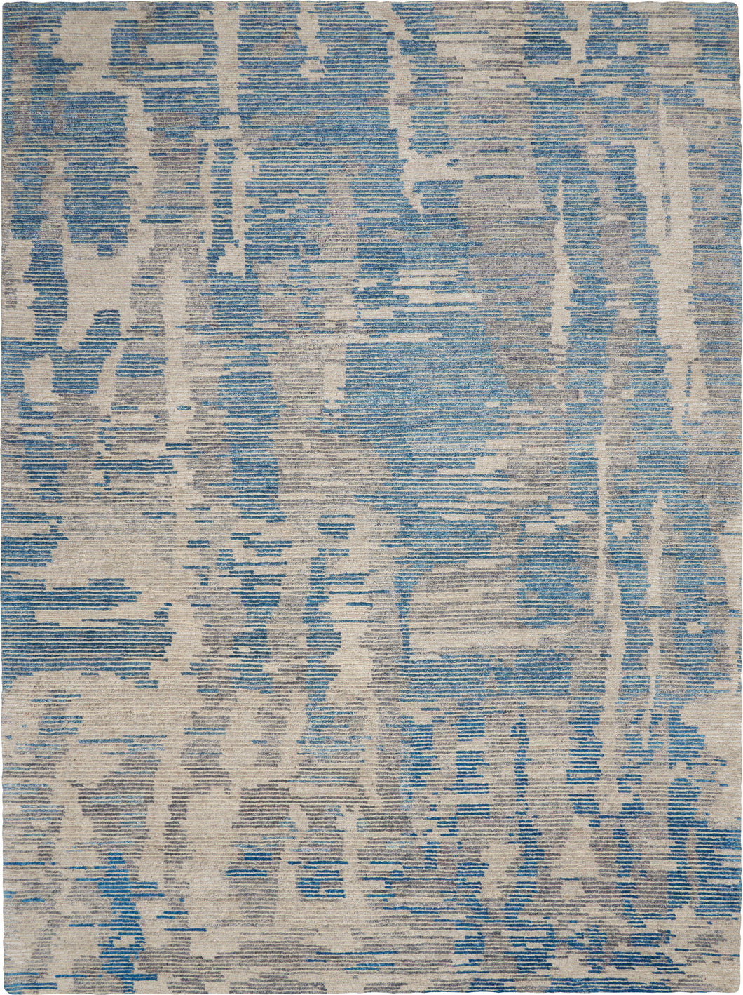 Nourison Ellora ELL01 Blue and Grey 5'x8' Modern Area Rug ELL01 Blue