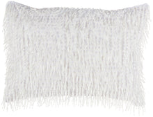 Load image into Gallery viewer, Mina Victory Luminescence Beaded Tassels White Throw Pillow Z0727 10&quot; X 14&quot;
