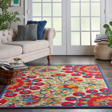Load image into Gallery viewer, Nourison Aloha ALH20 5&#39;x8&#39; Red Multicolor Easy-care Indoor-outdoor Rug ALH20 Red/Multicolor
