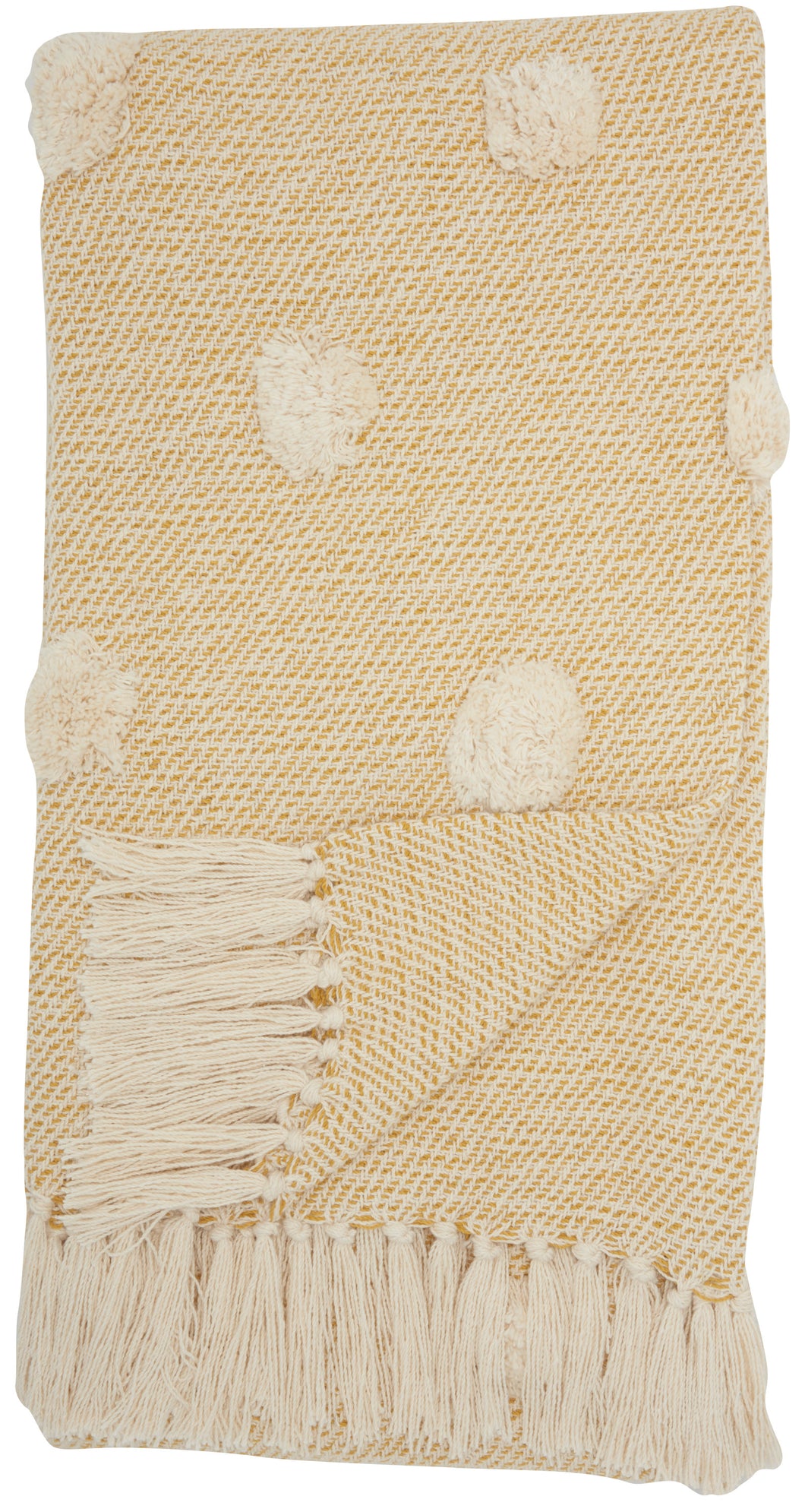 Mina Victory Dot Woven Throw Mustard Throw Blanket SH019 50X60