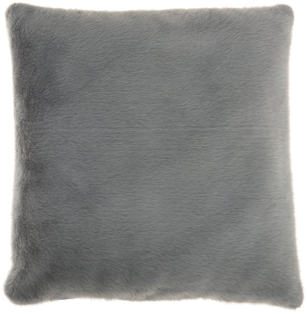 Mina Victory Faux Fur 2 Sided Faux Fur Charcoal Throw Pillow AP100 20