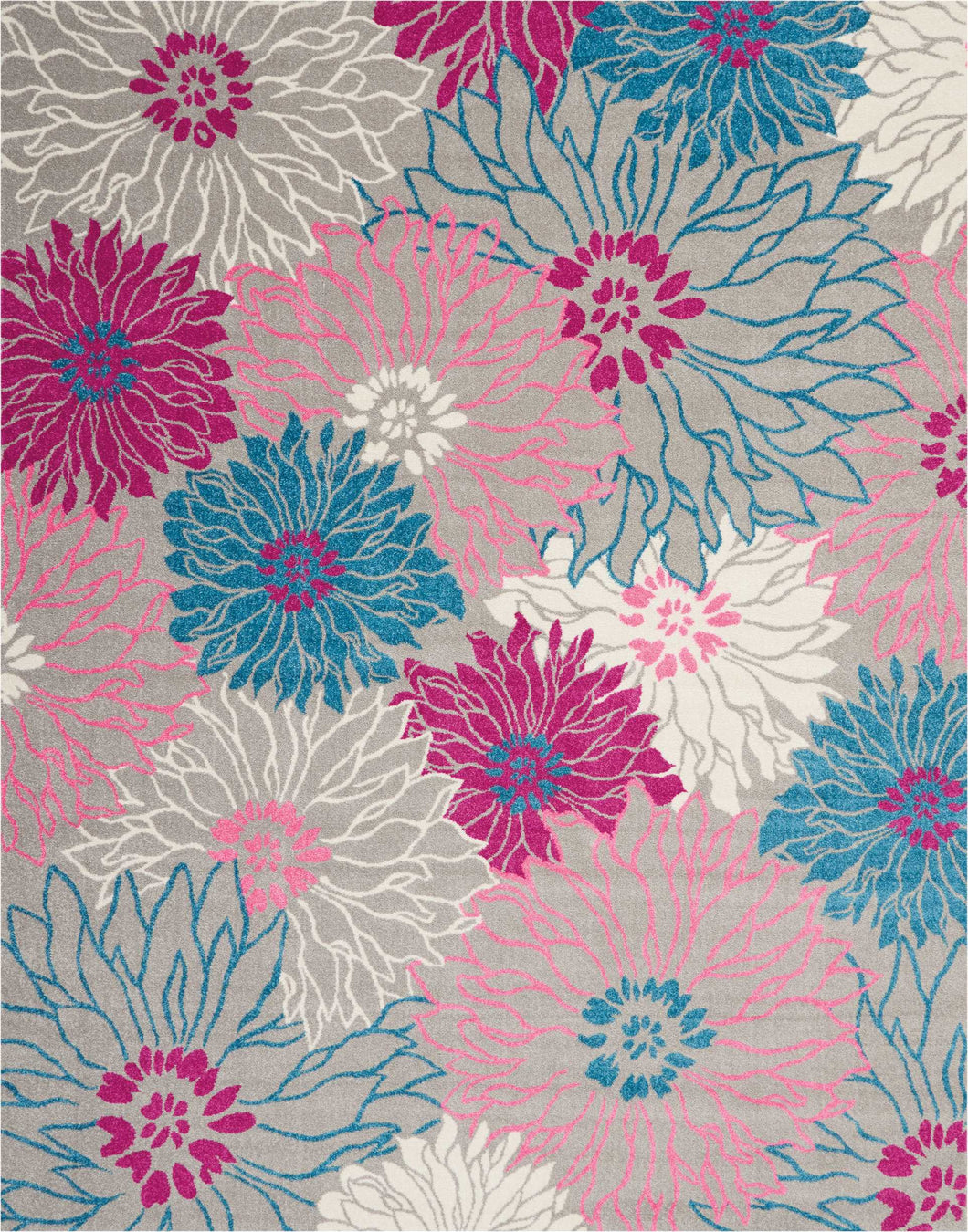 Nourison Passion PSN17 Pink and Grey 8'x10' Large Rug PSN17 Grey