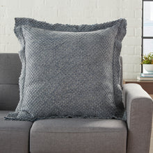 Load image into Gallery viewer, Mina Victory Life Styles Waffle Stonewash Grey Throw Pillow BX056 1&#39;10&quot; x 1&#39;10&quot;
