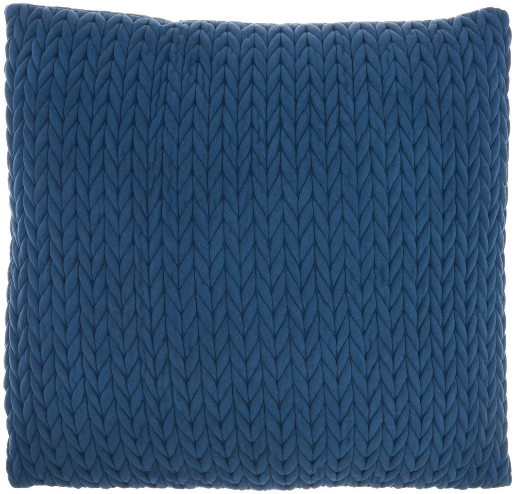 Mina Victory Life Styles Quilted Chevron Blue Throw Pillow ET299 22
