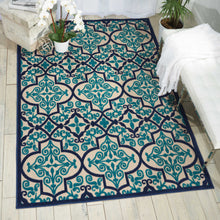 Load image into Gallery viewer, Nourison Aloha ALH14 Dark Blue and Ivory 10&#39;x13&#39; Oversized Indoor-outdoor Rug ALH14 Navy
