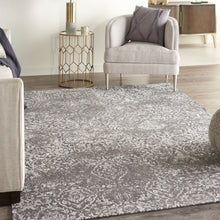 Load image into Gallery viewer, Nourison Damask 6&#39; x 9&#39; Area Rug DAS06 Dark Grey
