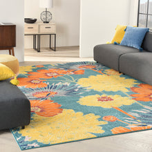Load image into Gallery viewer, Nourison Allur 8&#39; x 10&#39; Turquoise Multicolor Area Rug ALR06 Turquoise Multicolor
