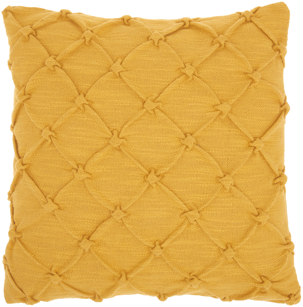 Kathy Ireland Pillow Pin Tuck Yellow Throw Pillow AA242 - Throw 18