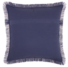 Load image into Gallery viewer, Mina Victory Life Styles Fringed Edges Solid Navy Throw Pillow SS200 18&quot;X18&quot;
