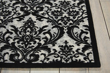 Load image into Gallery viewer, Nourison Damask 2&#39; X 4&#39; Black and White Vintage Area Rug DAS02 Black/White
