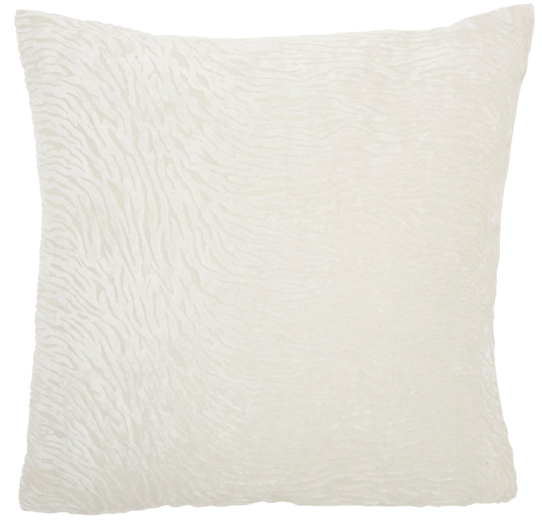 Mina Victory Luminescence Metallic Zebra White Throw Pillow ET139 20