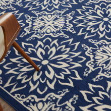 Load image into Gallery viewer, Nourison Jubilant 8&#39; x 10&#39; Navy Ivory Transitional Area Rug JUB06 Navy/Ivory
