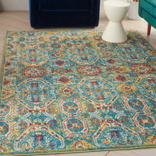 Load image into Gallery viewer, Nourison Allur 5&#39; x 7&#39; Turquoise Multicolor Area Rug ALR05 Turquoise Multicolor
