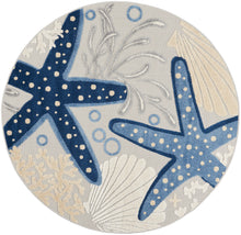 Load image into Gallery viewer, Nourison Aloha 4&#39; Round Area Rug ALH24 Blue/Grey
