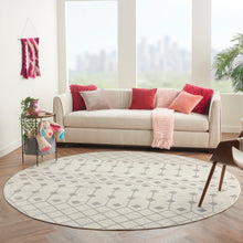 Load image into Gallery viewer, Nourison Grafix 8&#39; Round Ivory Area Rug GRF37 Ivory/Grey
