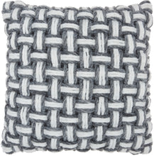 Load image into Gallery viewer, Mina Victory Life Styles Basketweave Grey Throw Pillow DC475 20&quot; x 20&quot;
