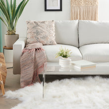 Load image into Gallery viewer, Mina Victory Sofia Faux Fur Sequins Beige Throw Pillow VV212 20&quot;X20&quot;

