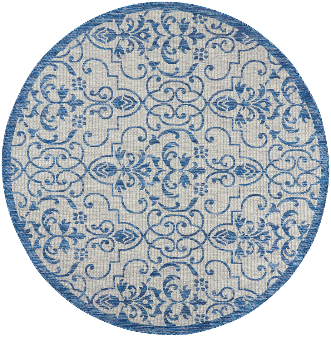 Nourison Country Side 8' Round Area Rug CTR04 Ivory Blue