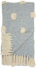 Load image into Gallery viewer, Mina Victory Dot Woven Throw Blue Throw Blanket SH019 50X60
