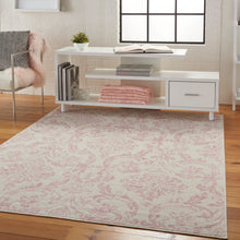 Load image into Gallery viewer, Nourison Jubilant JUB09 White and Pink 6&#39;x9&#39; Farmhouse Area Rug JUB09 Ivory/Pink
