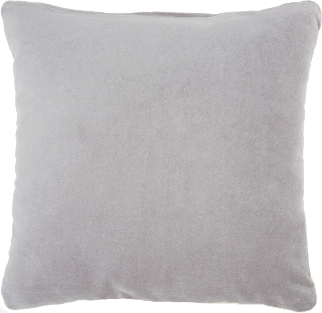Nourison Solid Velvet Grey Throw Pillow SS900 16