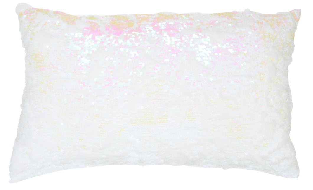 Mina Victory Fur Faux Fur Sequins Pink Throw Pillow VV201 14