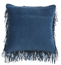 Load image into Gallery viewer, Mina Victory Shag Metallic Ribbon Shag Navy Throw Pillow DC017 20&quot;X20&quot;
