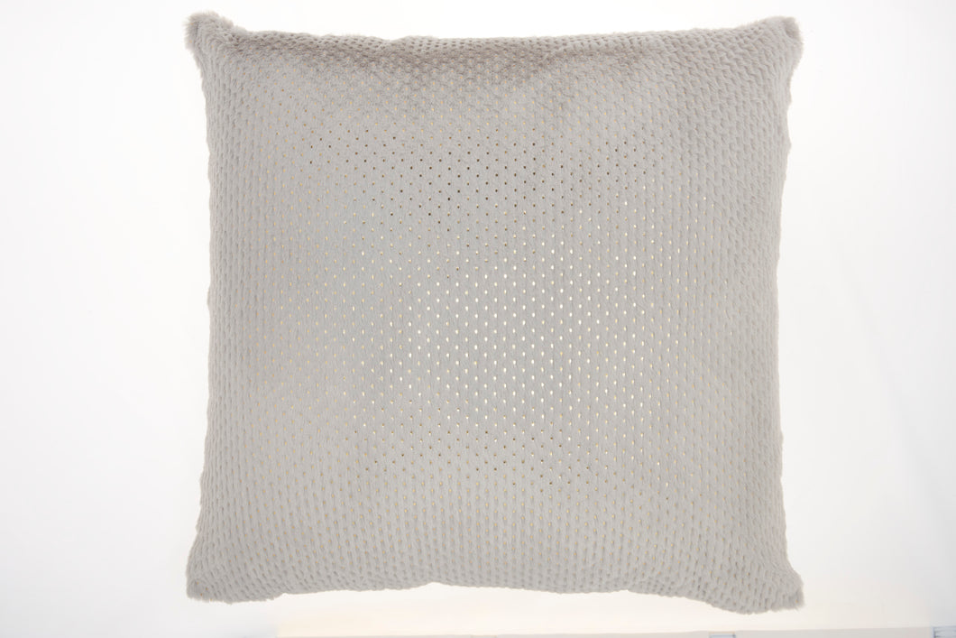 Nourison Fur Dot Foil Print Light Grey Throw Pillow VV021 1'10