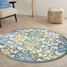 Load image into Gallery viewer, Nourison Aloha 5&#39; Round Area Rug ALH21 Ivory Blue
