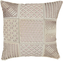 Load image into Gallery viewer, Mina Victory Natural Leather Hide Laser Cut Tiles Rose Throw Pillow S2432 20&quot; x 20&quot;
