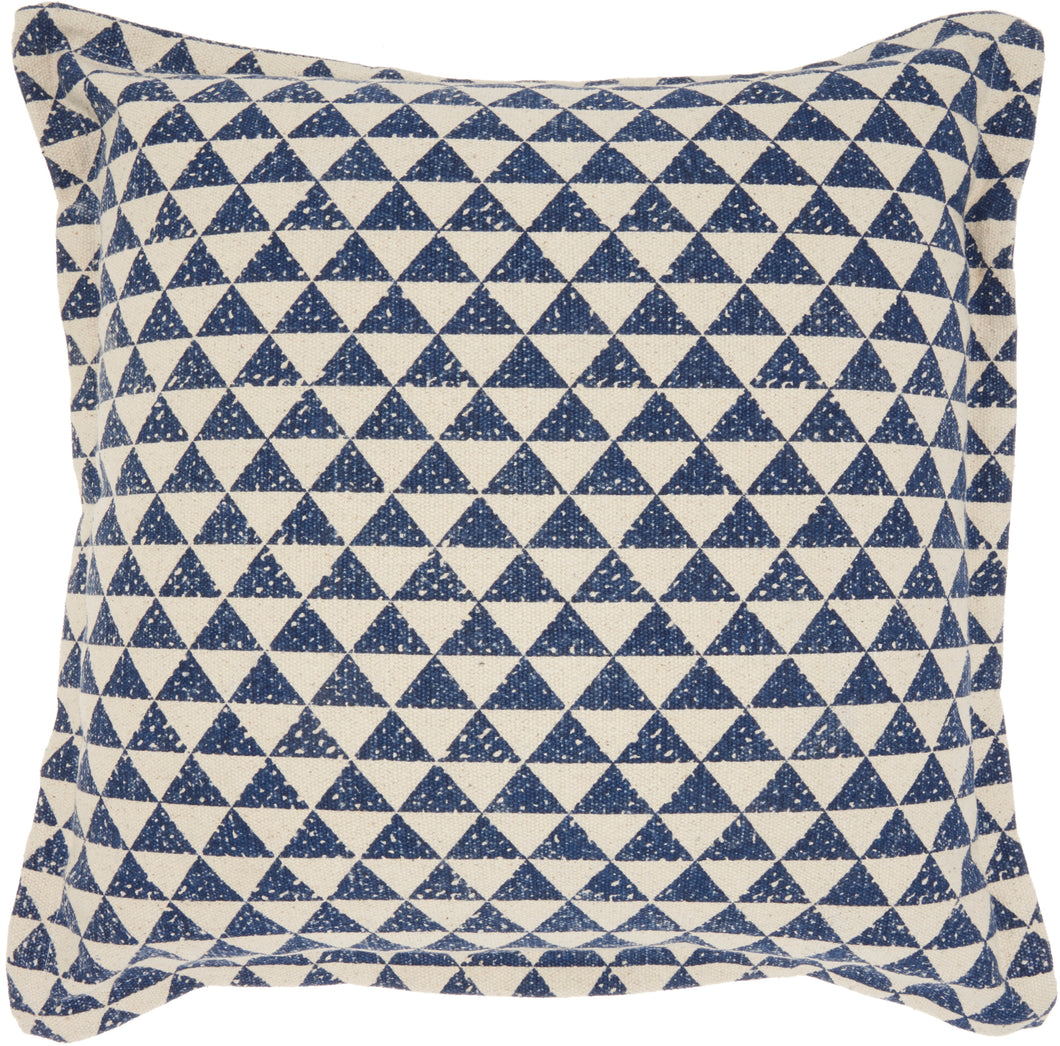 Nourison Life Styles Printed Triangles Indigo Throw Pillow DL559 20