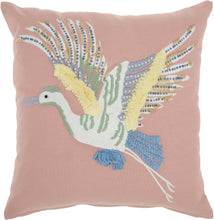 Load image into Gallery viewer, Mina Victory Plushlines Flying Stork Multicolor Throw Pillow CH422 18&quot;X18&quot;
