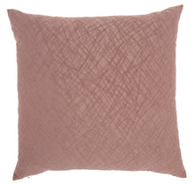 Load image into Gallery viewer, Mina Victory Life Styles Distress Criss Cross Mauve Throw Pillow ET347 24&quot; X 24&quot;
