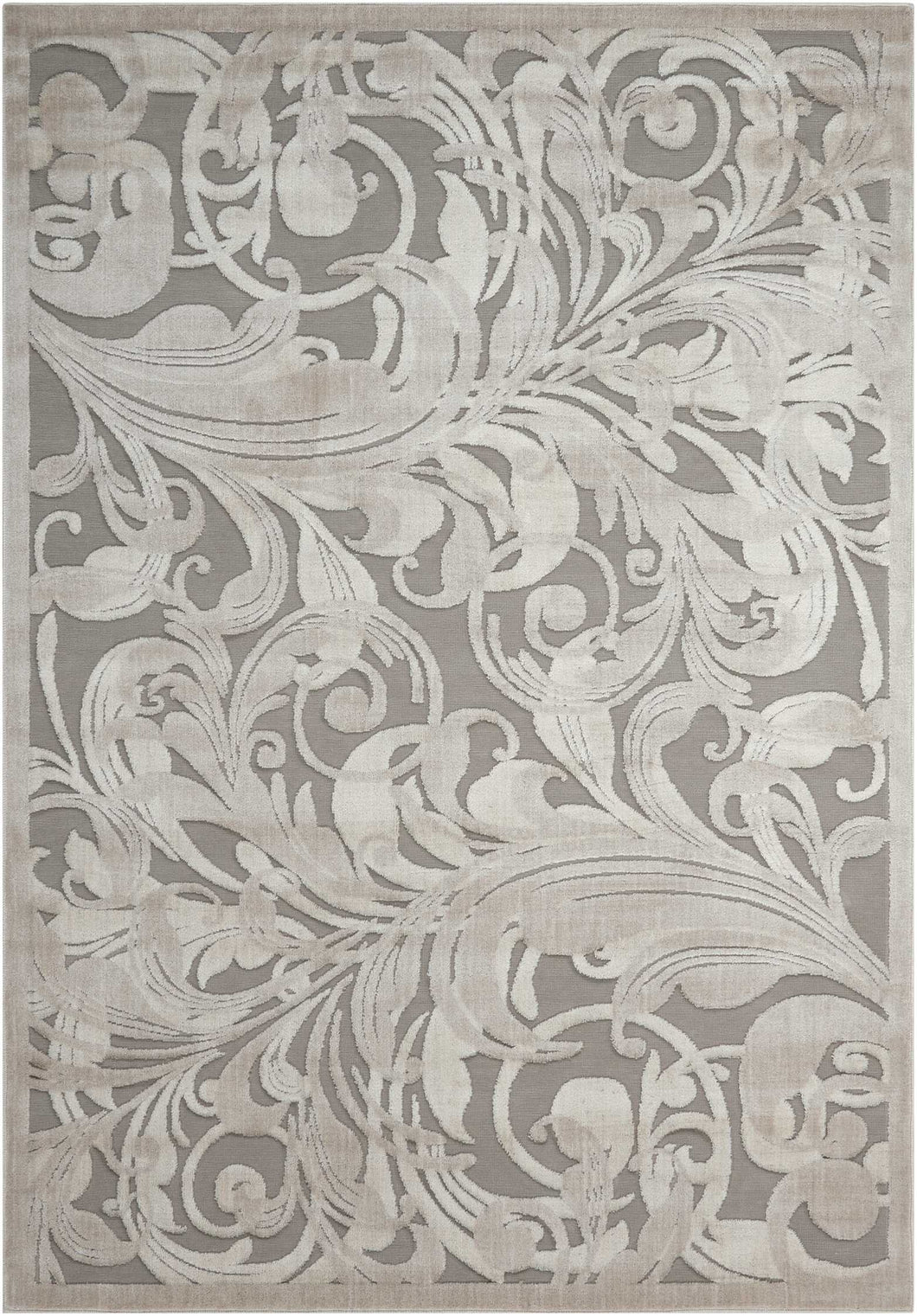 Nourison Graphic Illusions GIL01 Grey 4'x6' Area Rug GIL01 Grey/Camel