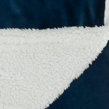 Load image into Gallery viewer, Mina Victory Velvet/Sherpa Navy Throw Blanket SN102 50&quot;X60&quot;
