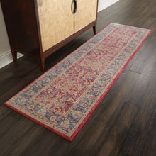 Load image into Gallery viewer, Nourison Ankara Global ANR02 Red and Blue Multicolor 8&#39; Runner Low-pile Hallway Rug ANR02 Red
