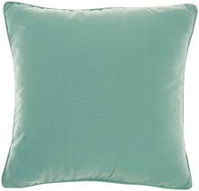 Load image into Gallery viewer, Mina Victory Solid Indoor/Outdoor Aqua Throw Pillow L9090 18&quot;X18&quot;
