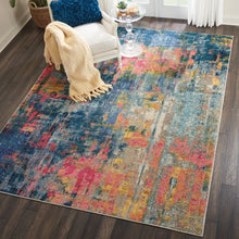 Load image into Gallery viewer, Nourison Celestial CES09 Blue Multicolor 8&#39;x11&#39; Oversized Rug CES09 Blue/Yellow
