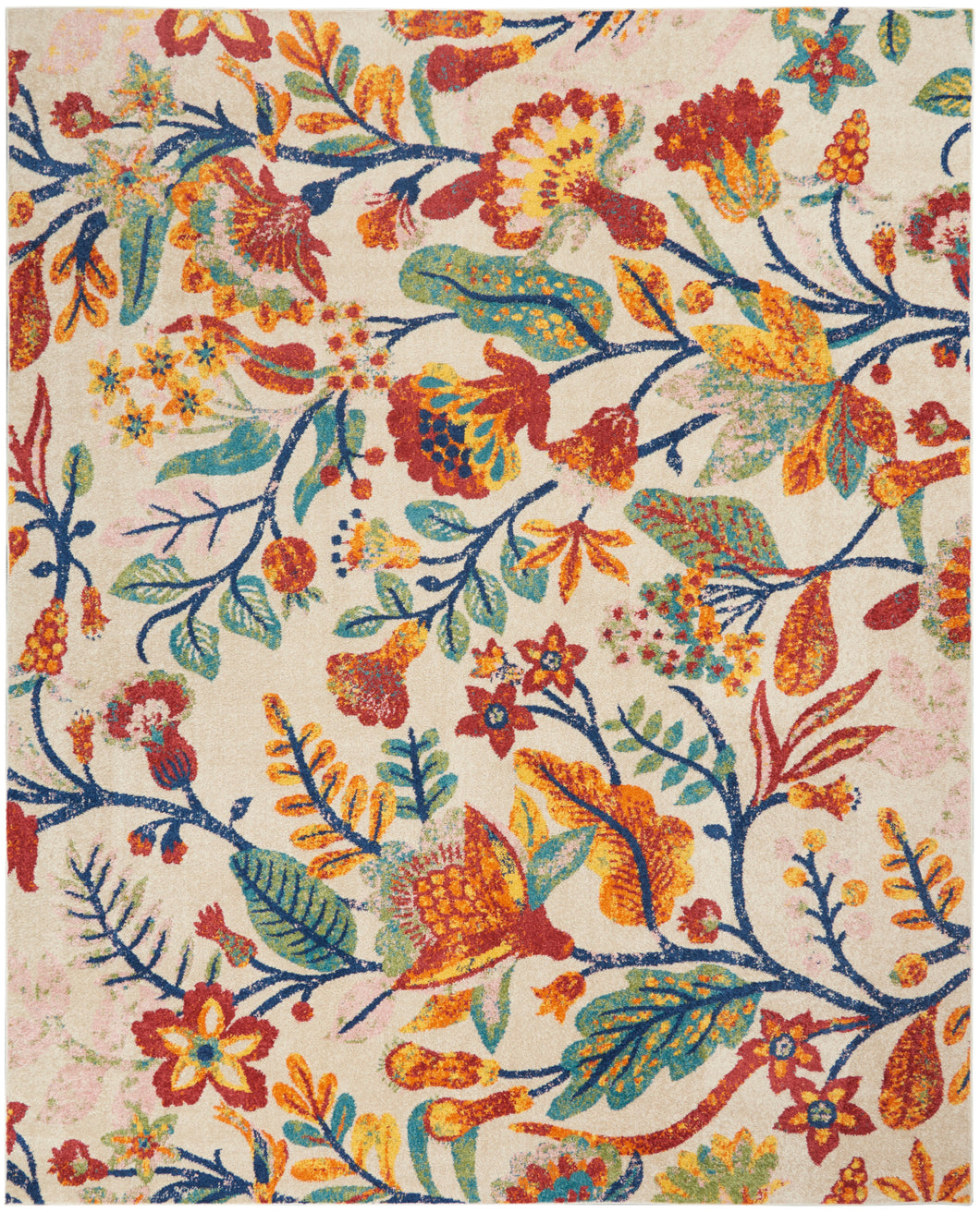 Nourison Allur 8' x 10' Ivory Multicolor Area Rug ALR09 Ivory Multicolor