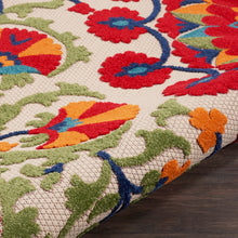 Load image into Gallery viewer, Nourison Aloha ALH20 5&#39; Round Red Multicolor Easy-care Indoor-outdoor Rug ALH20 Red/Multicolor
