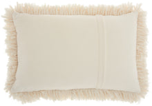 Load image into Gallery viewer, Mina Victory Lush Yarn Cream Shag Throw Pillow TL003 14&quot;X20&quot;
