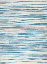 Load image into Gallery viewer, Nourison Jubilant JUB04 Teal Blue and White 6&#39;x9&#39; Beach Area Rug JUB04 Blue
