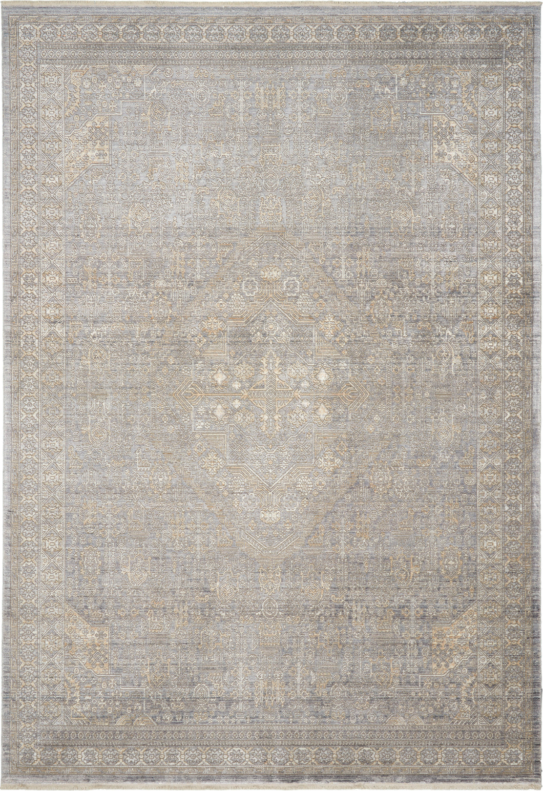 Nourison Lustrous Weave 5' x 8' Area Rug LUW02 Grey/Beige