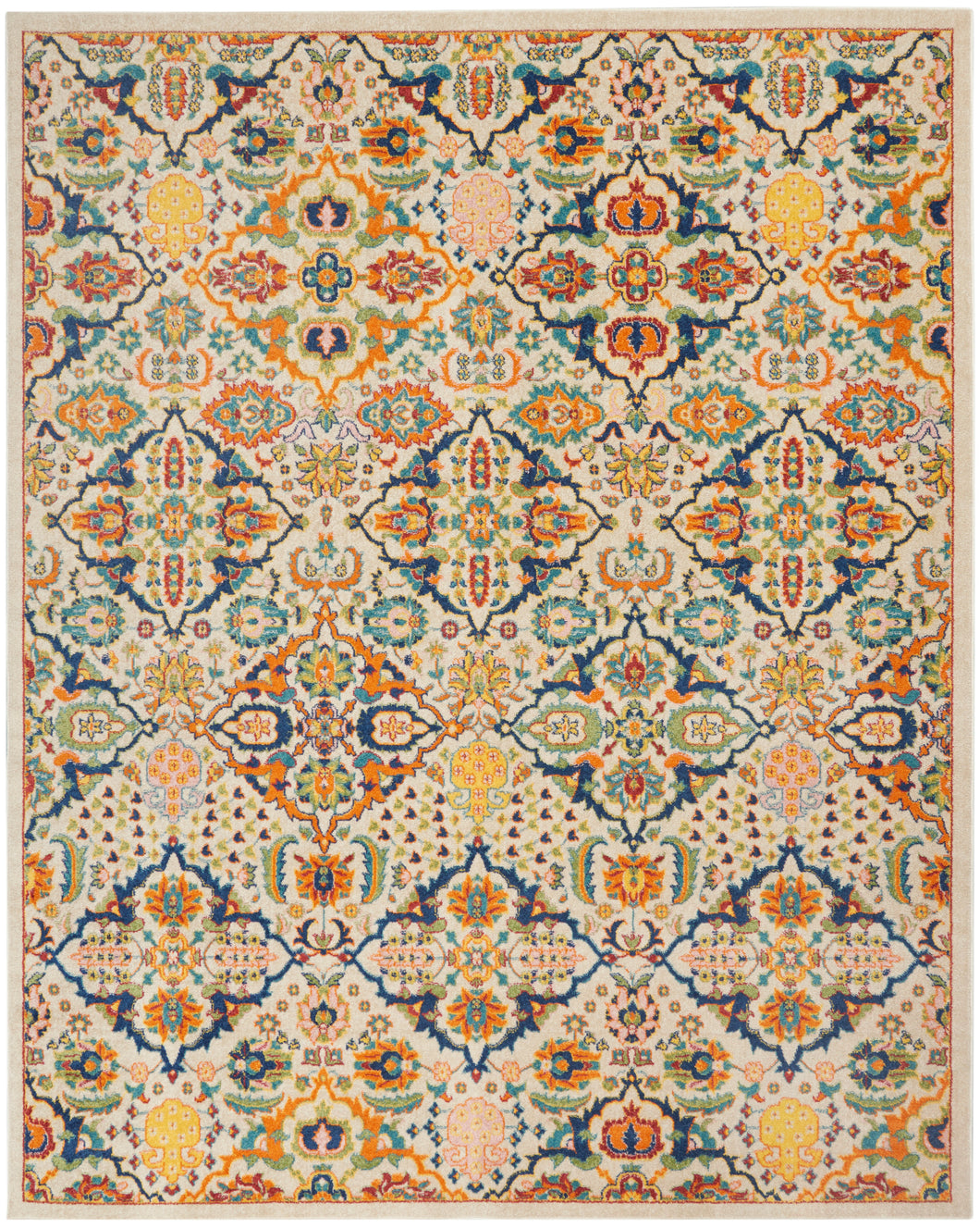 Nourison Allur 8' x 10' Ivory Multicolor Area Rug ALR03 Ivory Multicolor