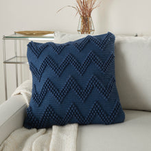 Load image into Gallery viewer, Mina Victory Life Styles Navy Large Chevron Throw Pillow DC173 20&quot; x 20&quot;
